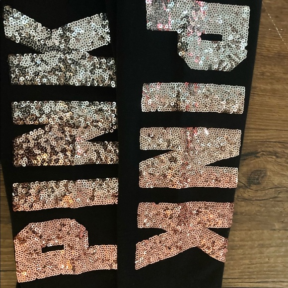 VS PINK OMBRÉ BLING HOODIE / BLING YOGA PANTS OUTFIT SET S - Picture 10 of 11